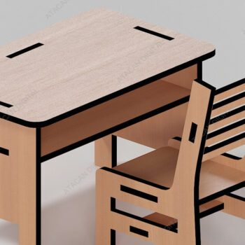 Intra απο ξύλο plywood  Χρώμα wenge 3mm-4mm πάχος - Σετ κουκλόσπιτο Κρεβάτι βρεφικής κούνιας, σχολικό γραφείο Δίασταση 30x20 cm INTRAFABR-73300479 - Image 6