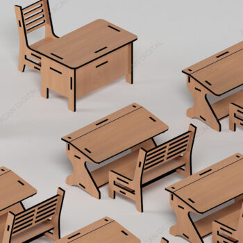 Intra απο ξύλο plywood  Χρώμα wenge 3mm-4mm πάχος - Σετ κουκλόσπιτο Κρεβάτι βρεφικής κούνιας, σχολικό γραφείο Δίασταση 30x20 cm INTRAFABR-73300479 - Image 12