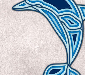 Intra απο ξύλο plywood  Χρώμα wenge 3mm-4mm πάχος - Δελφίνι Δίασταση 30x20 cm INTRAFABR-73310288