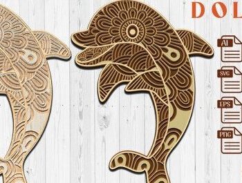 Intra απο ξύλο plywood  Χρώμα wenge 3mm-4mm πάχος - Dolphin Fish . Δίασταση 30x30 cm INTRAFABR-73313034 - Image 1