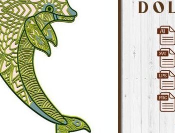 Intra απο ξύλο plywood  Χρώμα wenge 3mm-4mm πάχος - Dolphin Fish . Δίασταση 30x30 cm INTRAFABR-73313790 - Image 1