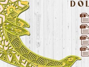 Intra απο ξύλο plywood  Χρώμα wenge 3mm-4mm πάχος - Dolphin Fish . Δίασταση 30x30 cm INTRAFABR-73313790 - Image 2