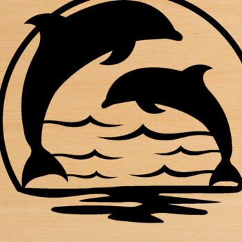 Intra απο ξύλο plywood  Χρώμα wenge 3mm-4mm πάχος - Dolphin Metal Wall Art, με λέιζερ Δίασταση 40x50 cm INTRAFABR-73348574 - Image 1