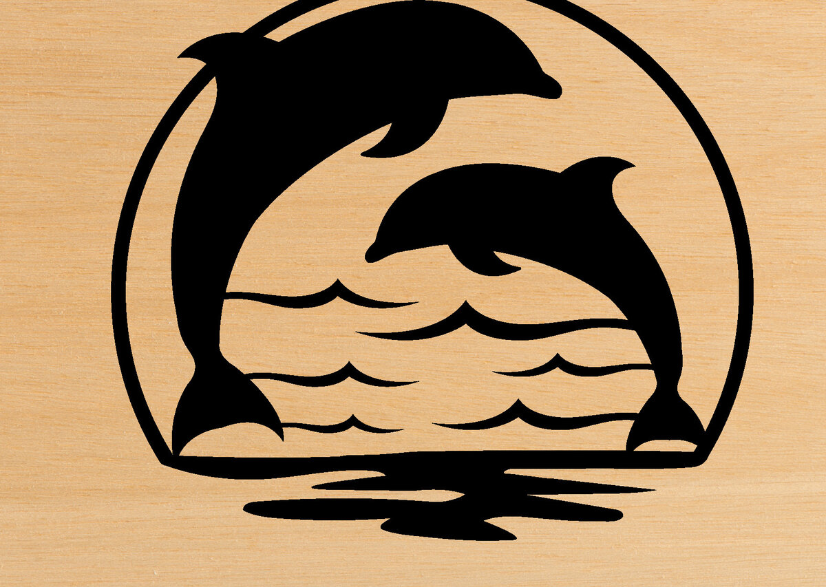 Intra απο ξύλο plywood  Χρώμα wenge 3mm-4mm πάχος - Dolphin Metal Wall Art, με λέιζερ Δίασταση 40x50 cm INTRAFABR-73348574