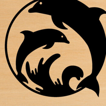 Intra απο ξύλο plywood  Χρώμα wenge 3mm-4mm πάχος - Dolphin Metal Wall Art, με λέιζερ Δίασταση 40x50 cm INTRAFABR-73349097 - Image 1