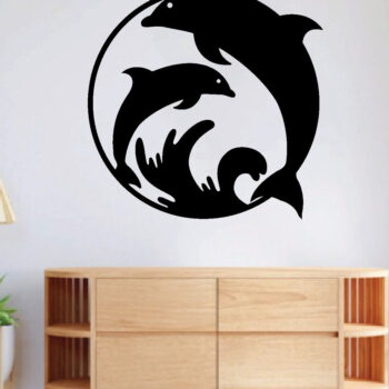 Intra απο ξύλο plywood  Χρώμα wenge 3mm-4mm πάχος - Dolphin Metal Wall Art, με λέιζερ Δίασταση 40x50 cm INTRAFABR-73349097 - Image 2