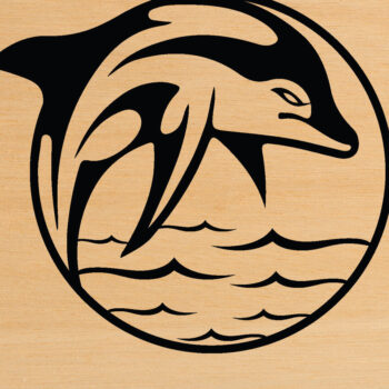 Intra απο ξύλο plywood  Χρώμα wenge 3mm-4mm πάχος - Dolphin Metal Wall Art, με λέιζερ Δίασταση 40x50 cm INTRAFABR-73349756 - Image 1