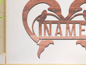 Intra απο ξύλο plywood  Χρώμα wenge 3mm-4mm πάχος - Πακέτο κοπής λέιζερ Sign Name Dolphin Δίασταση 30x20 cm INTRAFABR-43541559 - Image 2