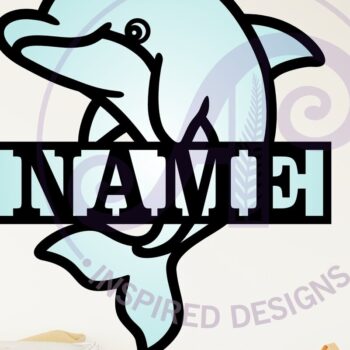 Intra απο ξύλο plywood  Χρώμα wenge 3mm-4mm πάχος - Dolphin Name Ocean Theme Laser Δίασταση 30x20 cm INTRAFABR-36351906 - Image 2