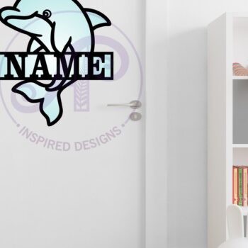 Intra απο ξύλο plywood  Χρώμα wenge 3mm-4mm πάχος - Dolphin Name Ocean Theme Laser Δίασταση 30x20 cm INTRAFABR-36351906 - Image 3