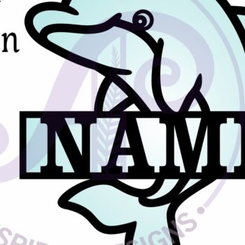 Intra απο ξύλο plywood  Χρώμα wenge 3mm-4mm πάχος - Dolphin Name Ocean Theme Laser Δίασταση 30x20 cm INTRAFABR-36351906 - Image 4