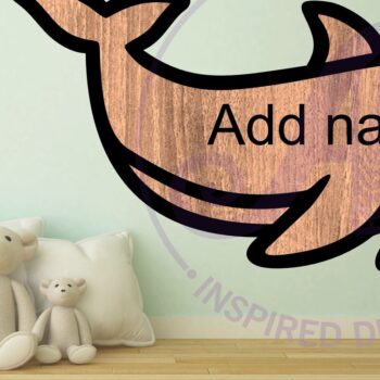 Intra απο ξύλο plywood  Χρώμα wenge 3mm-4mm πάχος - Δελφίνι περίγραμμα δύο επιπέδων όνομα Δίασταση 30x20 cm INTRAFABR-117186498 - Image 3