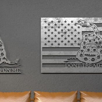 Intra απο ξύλο plywood Χρώμα wenge 3mm-4mm πάχος - Don't Tread on Me - Metal Art Δίασταση 20x20 cm INTRAFABR-50024684 - Image 2