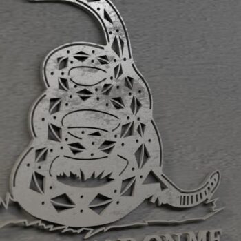 Intra απο ξύλο plywood Χρώμα wenge 3mm-4mm πάχος - Don't Tread on Me - Metal Art Δίασταση 20x20 cm INTRAFABR-50024684 - Image 3