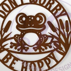 Intra απο ξύλο plywood  Χρώμα wenge 3mm-4mm πάχος - Μην ανησυχείτε, Be Hoppy Frog Wall Sign Δίασταση 30x20 cm INTRAFABR-117800215