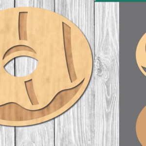 Intra απο ξύλο plywood  Χρώμα wenge 3mm-4mm πάχος - Διακόσμηση κοπής με λέιζερ ντόνατ 1 Δίασταση 20x20 cm INTRAFABR-119833484