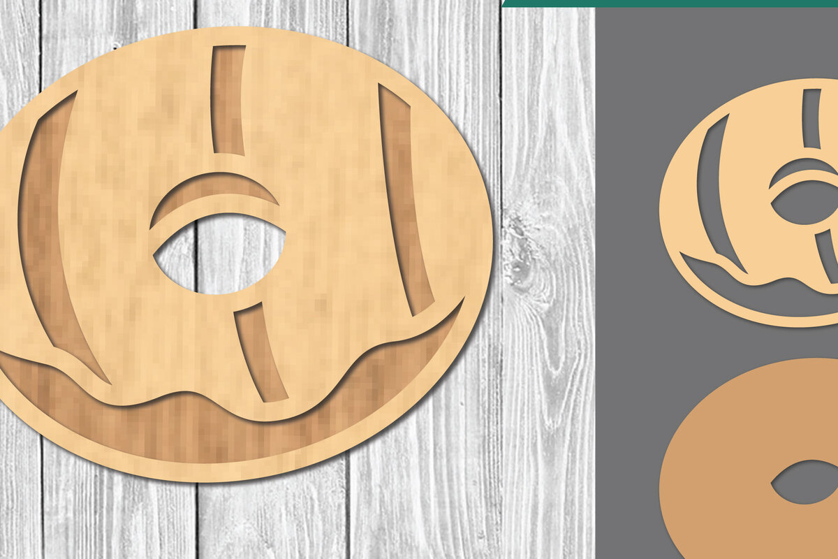 Intra απο ξύλο plywood  Χρώμα wenge 3mm-4mm πάχος - Διακόσμηση κοπής με λέιζερ ντόνατ 1 Δίασταση 20x20 cm INTRAFABR-119833484