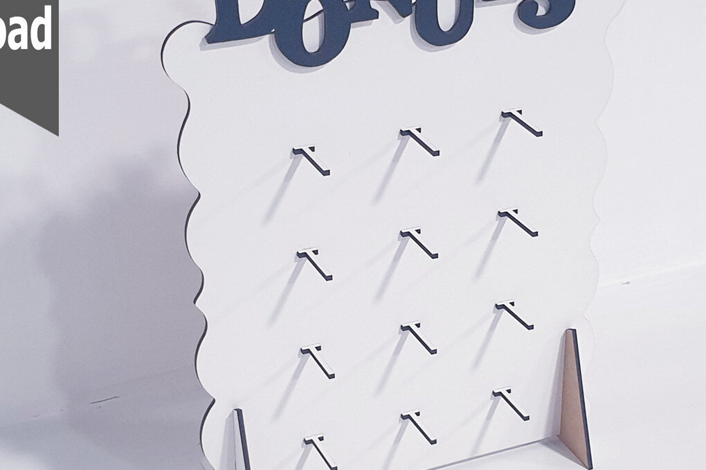 Intra απο ξύλο plywood  Χρώμα wenge 3mm-4mm πάχος - Donut Stand Πάρτι Γάμου Γενέθλια Δίασταση 30x20 cm INTRAFABR-119833467