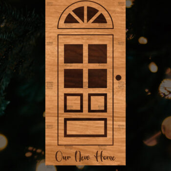 Intra απο ξύλο plywood  Χρώμα wenge 3mm-4mm πάχος - Χριστουγεννιάτικο στολίδι πόρτας Δίασταση 6x6 cm INTRAFABR-120013633 - Image 1