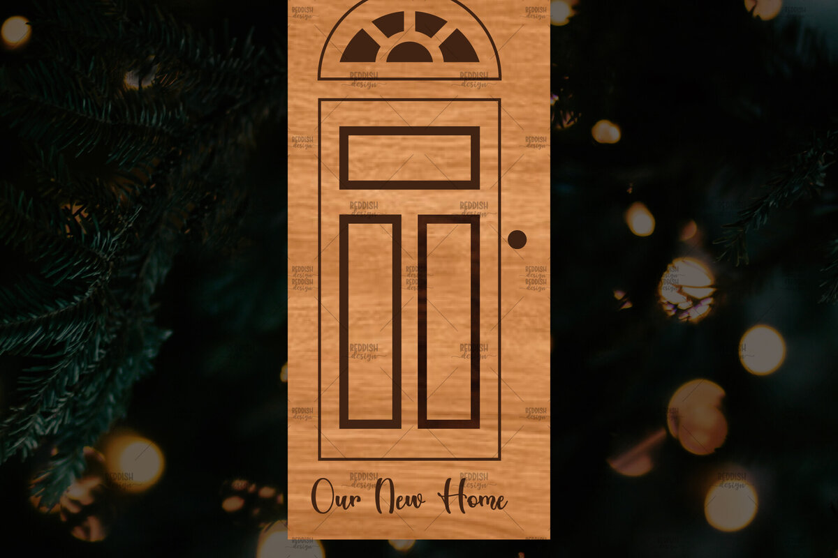 Intra απο ξύλο plywood  Χρώμα wenge 3mm-4mm πάχος - Χριστουγεννιάτικο στολίδι πόρτας Δίασταση 6x6 cm INTRAFABR-120073983