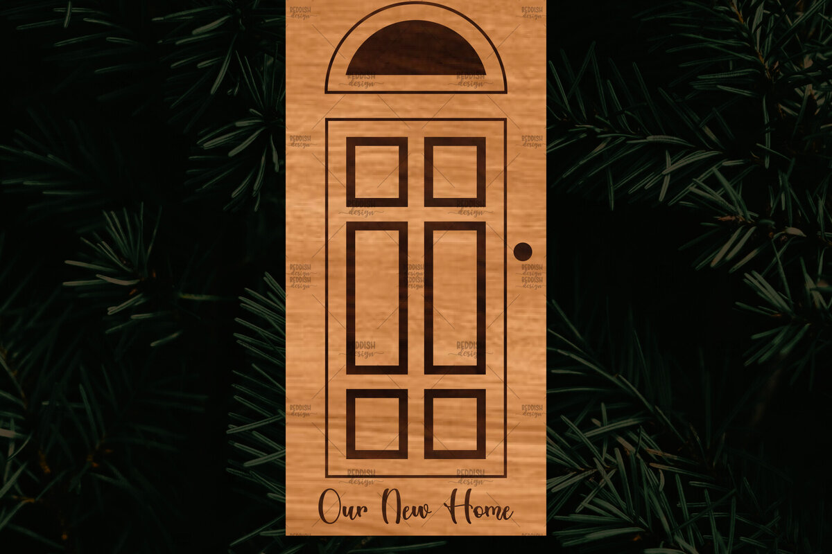 Intra απο ξύλο plywood  Χρώμα wenge 3mm-4mm πάχος - Χριστουγεννιάτικο στολίδι πόρτας Δίασταση 6x6 cm INTRAFABR-120073964