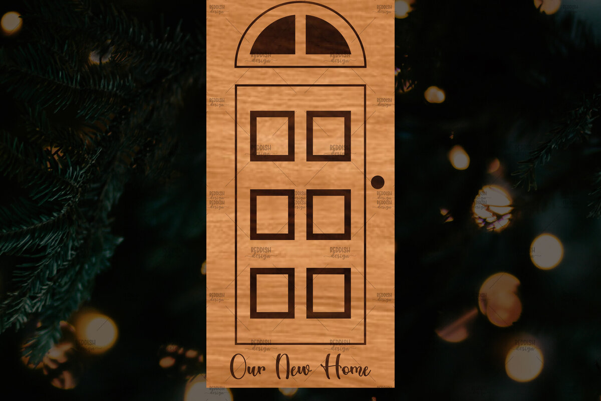 Intra απο ξύλο plywood  Χρώμα wenge 3mm-4mm πάχος - Χριστουγεννιάτικο στολίδι πόρτας Δίασταση 6x6 cm INTRAFABR-120013576