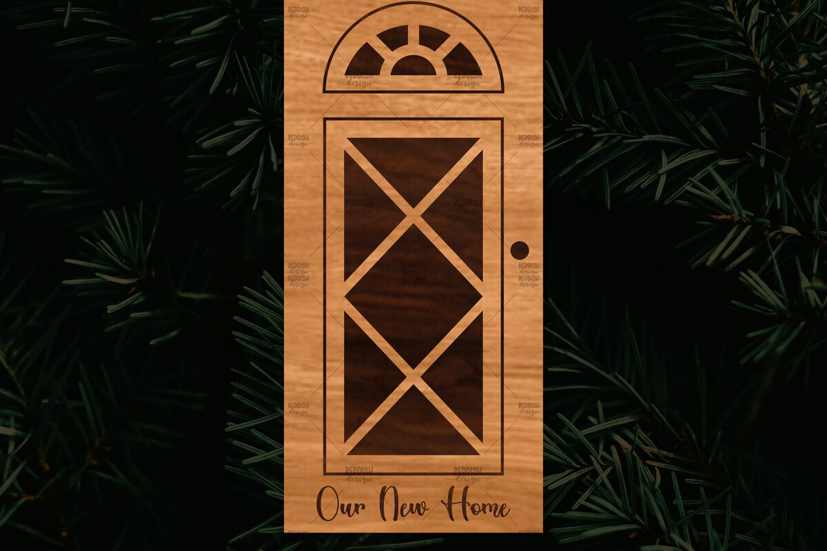 Intra απο ξύλο plywood  Χρώμα wenge 3mm-4mm πάχος - Χριστουγεννιάτικο στολίδι πόρτας Δίασταση 6x6 cm INTRAFABR-93486232