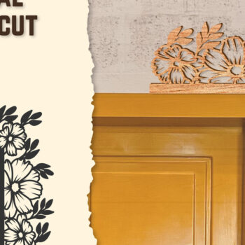 Intra απο ξύλο plywood  Χρώμα wenge 3mm-4mm πάχος - Γωνιακή πόρτας Floral Lasercut Δίασταση 20x20 cm INTRAFABR-52599988 - Image 1