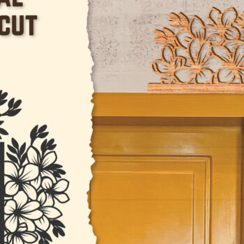 Intra απο ξύλο plywood  Χρώμα wenge 3mm-4mm πάχος - Γωνιακή πόρτας Floral Lasercut Δίασταση 20x20 cm INTRAFABR-75211579 - Image 1