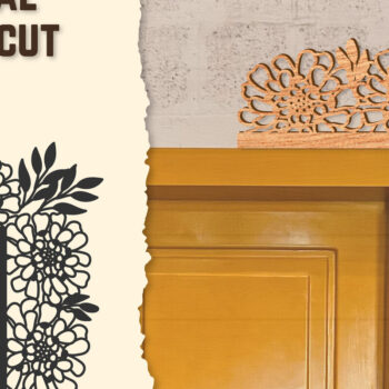 Intra απο ξύλο plywood  Χρώμα wenge 3mm-4mm πάχος - Γωνιακή πόρτας Floral Lasercut Δίασταση 20x20 cm INTRAFABR-100454262 - Image 1
