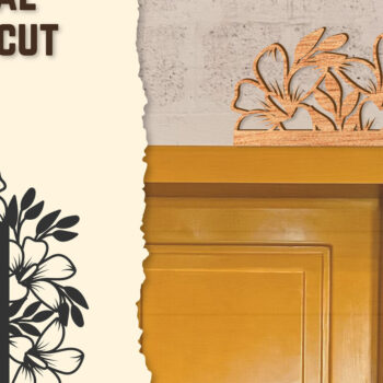 Intra απο ξύλο plywood Χρώμα wenge 3mm-4mm πάχος - Γωνιακή πόρτας Floral Lasercut Δίασταση 20x20 cm INTRAFABR-100454273 - Image 1