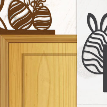 Intra απο ξύλο plywood Χρώμα wenge 3mm-4mm πάχος - Γωνία πόρτας Καλό Πασχαλινό Αυγό Lasercut Δίασταση 20x20 cm INTRAFABR-100453115 - Image 1
