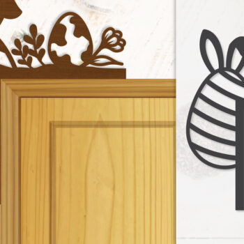 Intra απο ξύλο plywood  Χρώμα wenge 3mm-4mm πάχος - Γωνία πόρτας Καλό Πασχαλινό Αυγό Lasercut Δίασταση 20x20 cm INTRAFABR-100453162 - Image 1