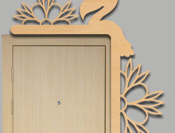 Intra απο ξύλο plywood  Χρώμα wenge 3mm-4mm πάχος - Γωνιακή πόρτα Δίασταση 40x50 cm INTRAFABR-77524396 - Image 1