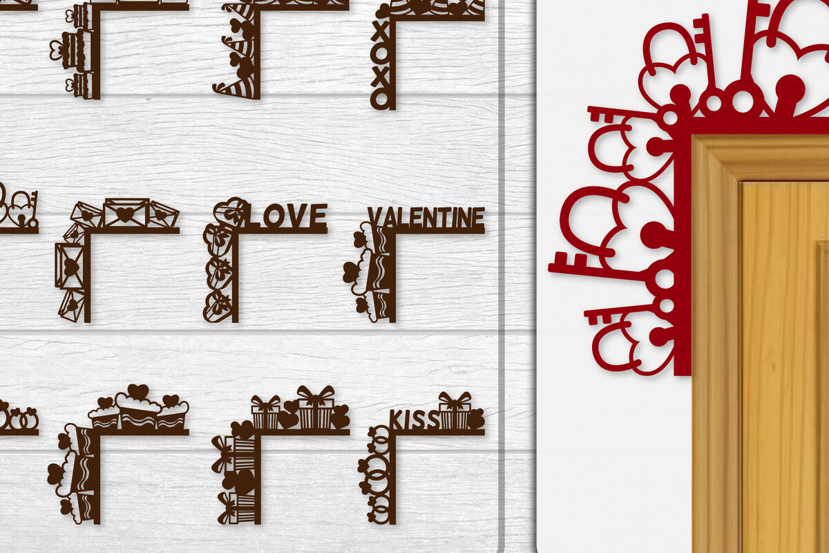 Intra απο ξύλο plywood  Χρώμα wenge 3mm-4mm πάχος - Γωνιακό Πορτάκι Valentine Lasercut BUNDLE 12 Δίασταση 20x20 cm INTRAFABR-108289845