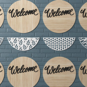 Intra απο ξύλο plywood  Χρώμα wenge 3mm-4mm πάχος - Κρεμάστρα πόρτας Bundle / με λέιζερ Δίασταση 30x20 cm INTRAFABR-34284306 - Image 2