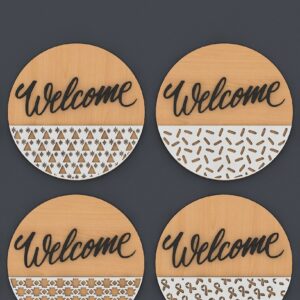 Intra απο ξύλο plywood  Χρώμα wenge 3mm-4mm πάχος - Κρεμαστές επιγραφές πόρτας / Πινακίδα καλωσορίσματος Δίασταση 30x20 cm INTRAFABR-34340454