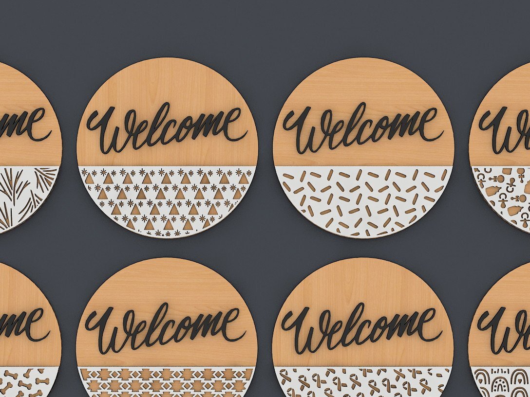 Intra απο ξύλο plywood  Χρώμα wenge 3mm-4mm πάχος - Κρεμαστές επιγραφές πόρτας / Πινακίδα καλωσορίσματος Δίασταση 30x20 cm INTRAFABR-34340454