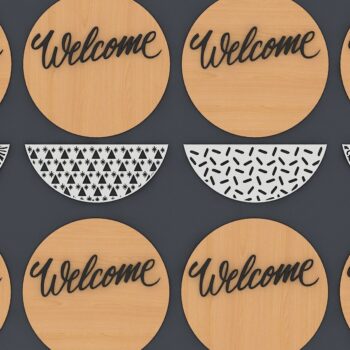 Intra απο ξύλο plywood Χρώμα wenge 3mm-4mm πάχος - Κρεμαστές επιγραφές πόρτας / Πινακίδα καλωσορίσματος Δίασταση 30x20 cm INTRAFABR-34340454 - Image 2