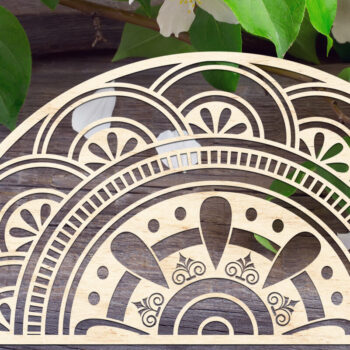 Intra απο ξύλο plywood Χρώμα wenge 3mm-4mm πάχος - Πόρτα Mandala V1 Δίασταση 30x30 cm INTRAFABR-33978660 - Image 2