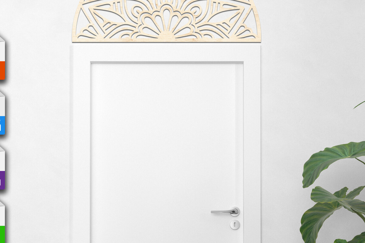 Intra απο ξύλο plywood  Χρώμα wenge 3mm-4mm πάχος - Πόρτα Mandala V2 Δίασταση 30x30 cm INTRAFABR-34540475