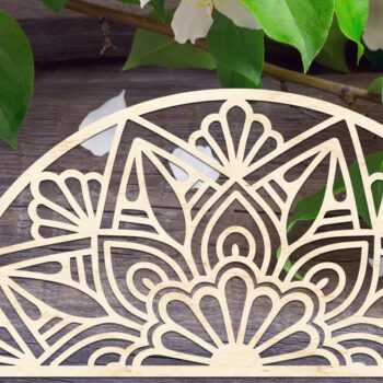 Intra απο ξύλο plywood  Χρώμα wenge 3mm-4mm πάχος - Πόρτα Mandala V2 Δίασταση 30x30 cm INTRAFABR-34540475 - Image 2