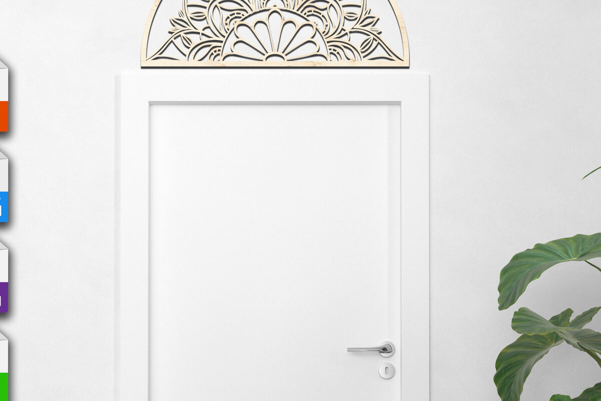 Intra απο ξύλο plywood  Χρώμα wenge 3mm-4mm πάχος - Πόρτα Mandala V3 Δίασταση 30x30 cm INTRAFABR-34540489