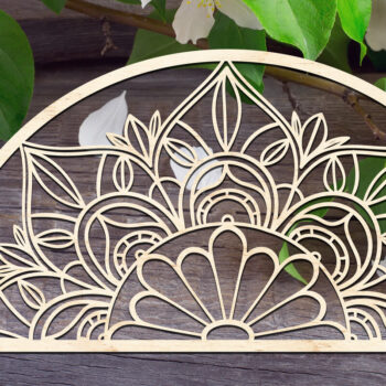 Intra απο ξύλο plywood  Χρώμα wenge 3mm-4mm πάχος - Πόρτα Mandala V3 Δίασταση 30x30 cm INTRAFABR-34540489 - Image 2