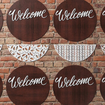 Intra απο ξύλο plywood  Χρώμα wenge 3mm-4mm πάχος - Πινακίδα πόρτας με σχέδια / κρεμάστρες πόρτας Δίασταση 30x20 cm INTRAFABR-34540515 - Image 2