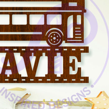 Intra απο ξύλο plywood  Χρώμα wenge 3mm-4mm πάχος - Διώροφο Λεωφορείο Σήμα ονόματος Laser Δίασταση 30x20 cm INTRAFABR-84831750 - Image 1