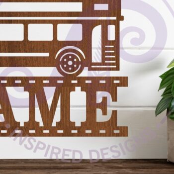 Intra απο ξύλο plywood  Χρώμα wenge 3mm-4mm πάχος - Διώροφο Λεωφορείο Σήμα ονόματος Laser Δίασταση 30x20 cm INTRAFABR-84831750 - Image 2