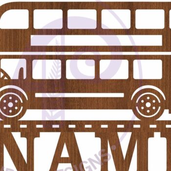 Intra απο ξύλο plywood  Χρώμα wenge 3mm-4mm πάχος - Διώροφο Λεωφορείο Σήμα ονόματος Laser Δίασταση 30x20 cm INTRAFABR-84831750 - Image 5