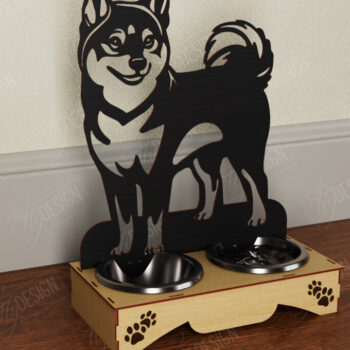 Intra απο ξύλο plywood  Χρώμα wenge 3mm-4mm πάχος - Δέσμη κοπής με λέιζερ με διπλές βάσεις για μπολ σκύλου Δίασταση 30x20 cm INTRAFABR-84808079 - Image 3