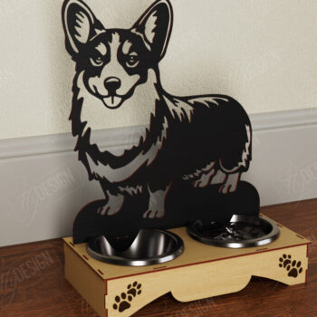 Intra απο ξύλο plywood  Χρώμα wenge 3mm-4mm πάχος - Δέσμη κοπής με λέιζερ με διπλές βάσεις για μπολ σκύλου Δίασταση 30x20 cm INTRAFABR-84808079 - Image 4